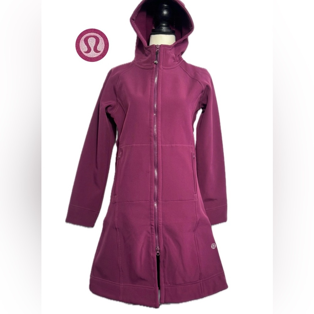 EUC! LULULEMON 🍋 Apres Yoga Softshell Rain Jacket Raspberry Size 6